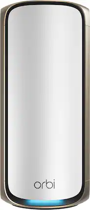 Front. NETGEAR - Orbi 970 Series BE27000 Quad-band Mesh Wi-Fi 7 Satellite – White - White.