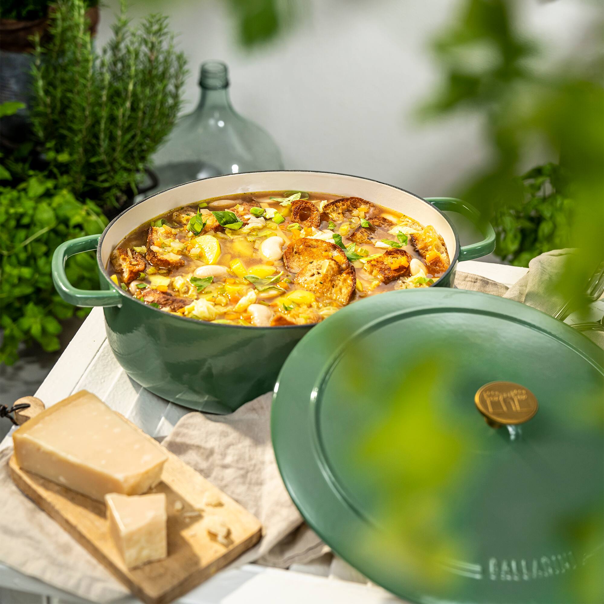 Alt View 1. Ballarini - Ballarini Bellamonte Cast Iron 4.75-qt Oval Dutch Oven - Saggio Green - Green.