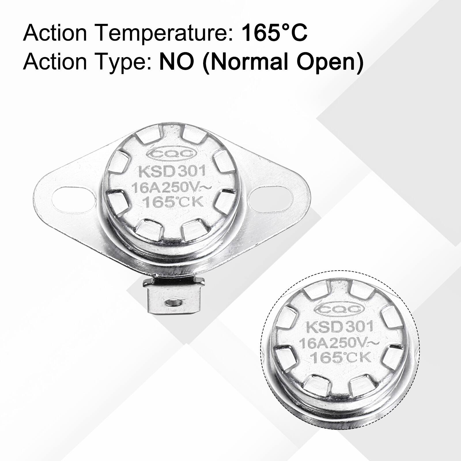 Action Temperature: 165°C  
Action Type: NO (Normal Open)  
CQC KSD301 16A250V~ 165CK