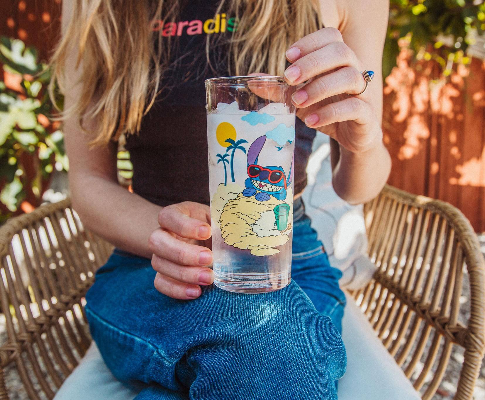 Alt View 3. Silver Buffalo - Disney Lilo & Stitch Beach Day 10-Ounce Tumbler Glasses | Set of 4 - Blue.