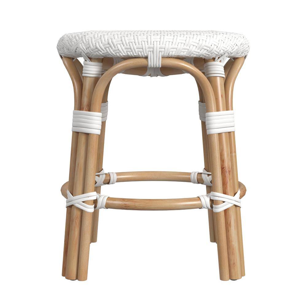 Alt View 2. Butler Specialty - Tobias Rattan Round 18" Stool - White.