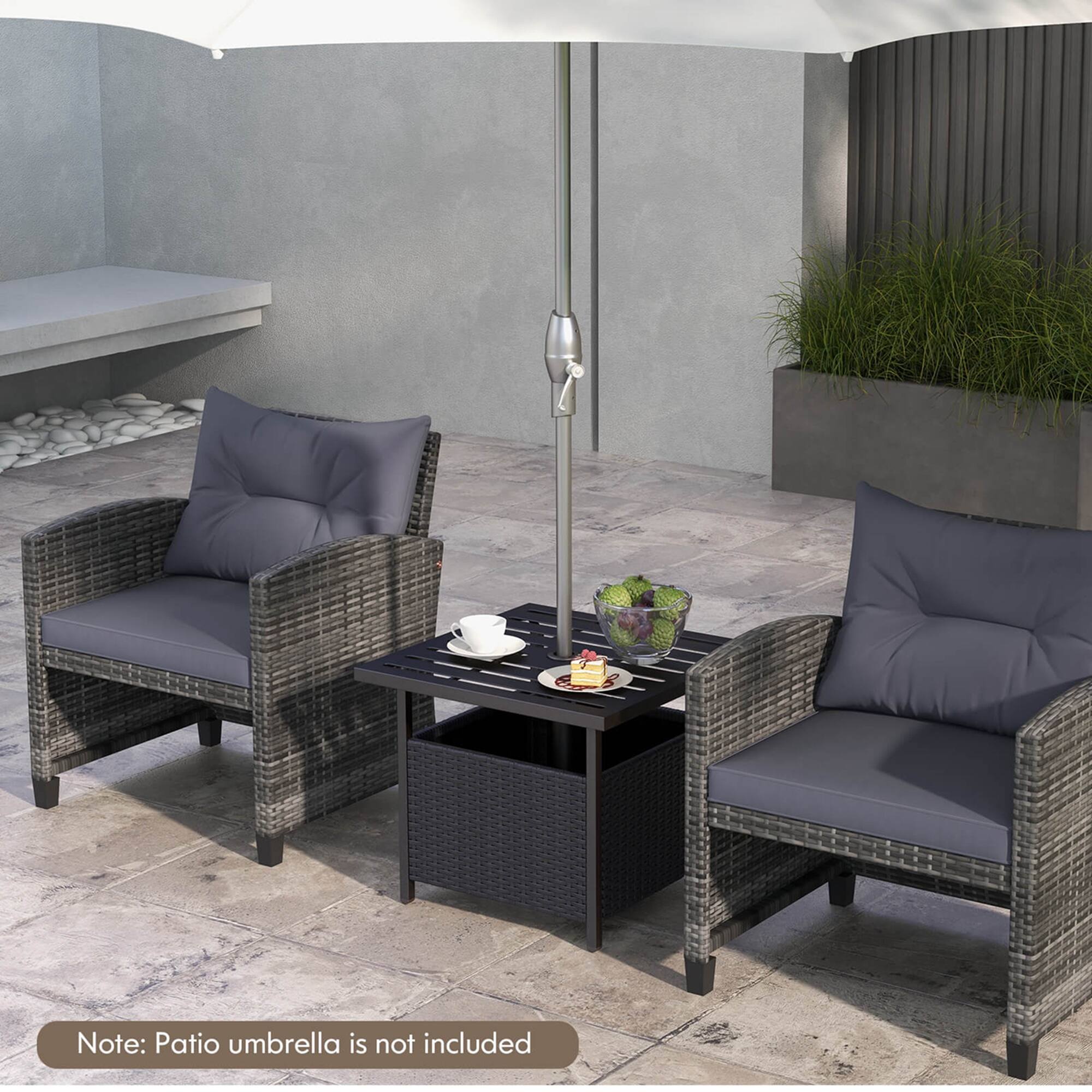 Note: Patio umbrella is not included.