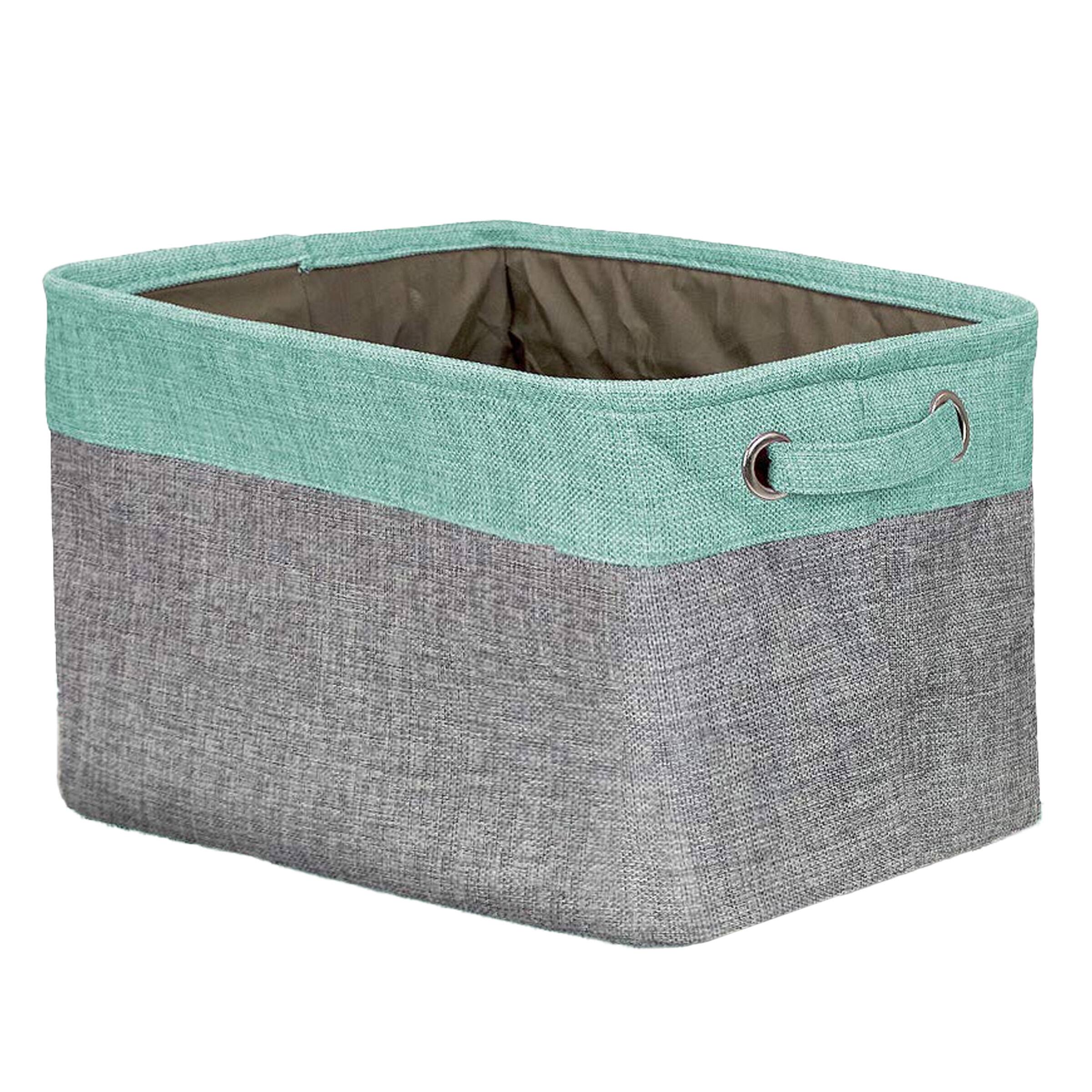 Front. Sorbus - Sorbus Collapsible Basket With Handles For Towels & Clothes (Single) - 15" L x 10.75" W x 9.50" H - Teal.
