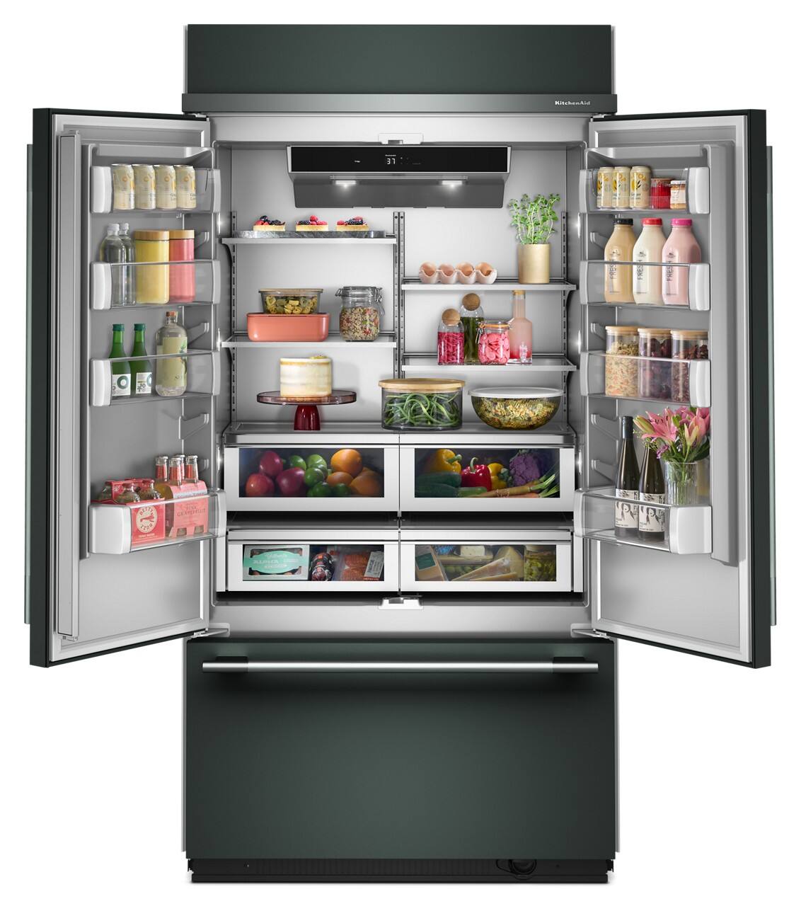Alt View 1. KitchenAid - 24.2 Cu. Ft. Built-In French Door Bottom Mount Refrigerator - Juniper.