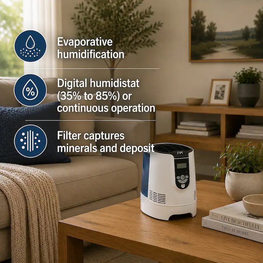 Maplin Humidifier Sunpentown Sunpentown: Digital Evaporative Humidifier White SU-9210 ...