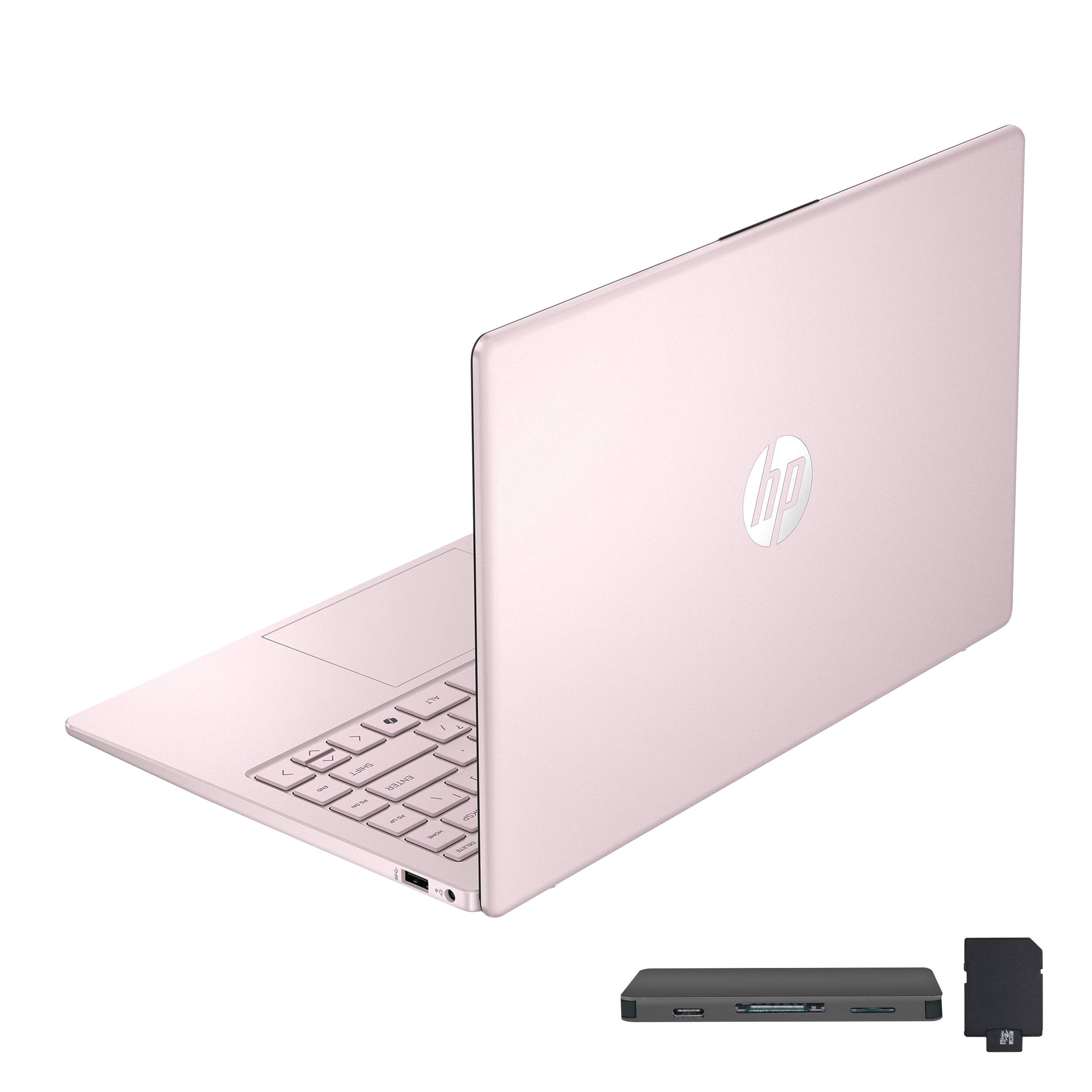 Alt View 6. HP - HP Stream 14" HD Laptop, Intel N150, 16GB RAM, 128GB UFS+128GB DOCKING STATION, 1 Year Office 365, Win 11 S, Pink - Pink.