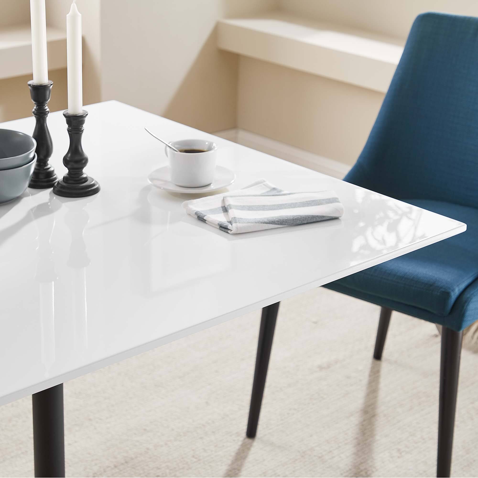 Alt View 6. Modway - Lippa 36" Square Wood Dining Table by Modway - Black White.