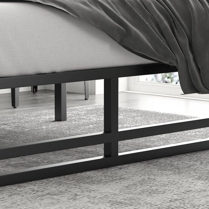 Angle. Hivvago - Hivvago Full Size Metal Platform Bed Frame with Under-Bed Storage Space - Black.