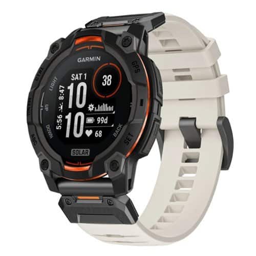 StrapsCo - Elite FKM Strap QuickFit 22 Watch Band For Garmin Instinct 3 – 45mm - Arctic