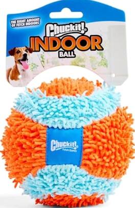 ChuckIt! - Indoor Fetch Ball Dog Toy, 4.75in, Orange and Blue - Blue | Orange
