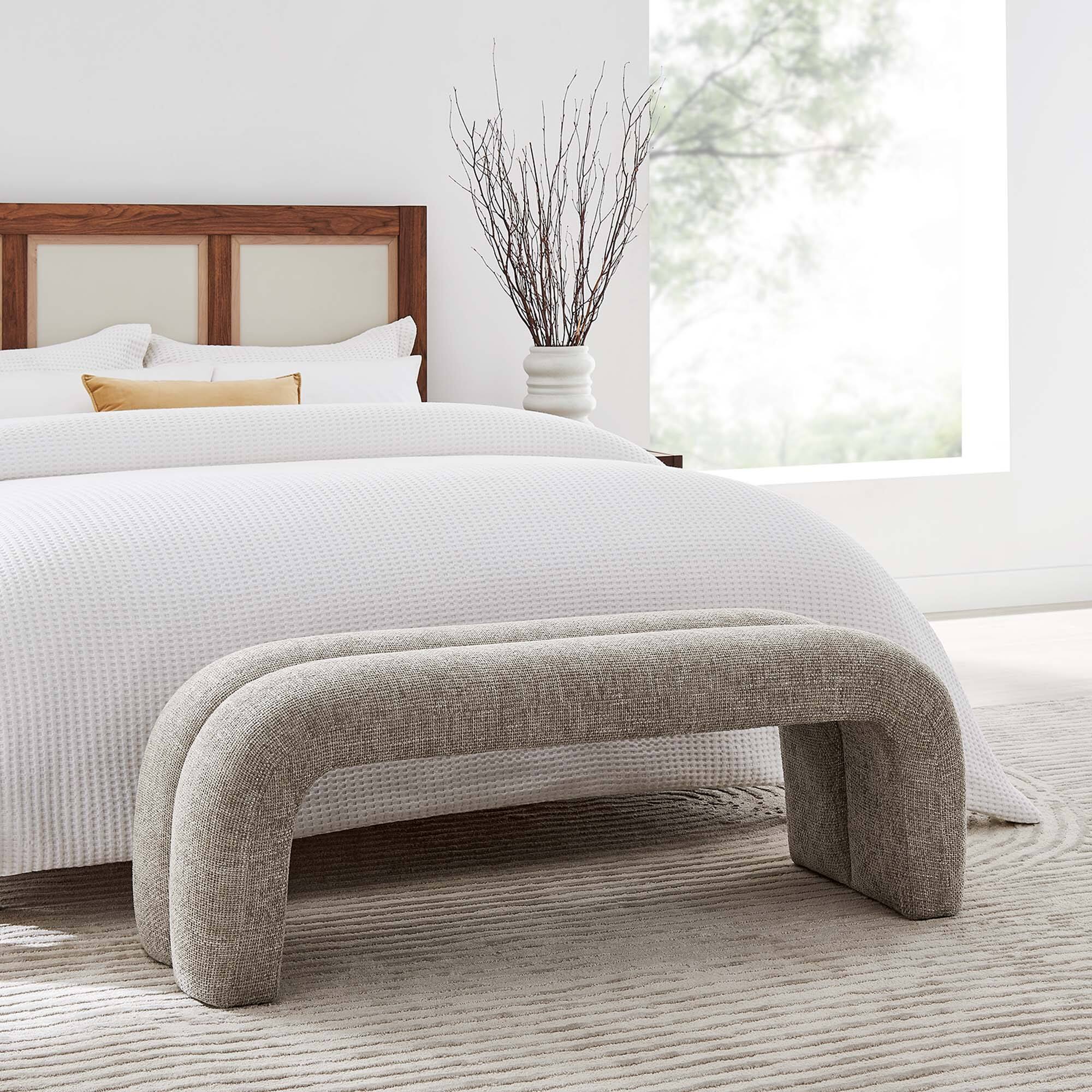Alt View 4. Modway - Dax 50.5" Chenille Upholstered Accent Bench by Modway - Brown.