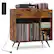 Front. Costway - Costway Record Player Stand with Power Outlet, Drawer, Removable Divider Industrial Turntable Display Stand - Brown.