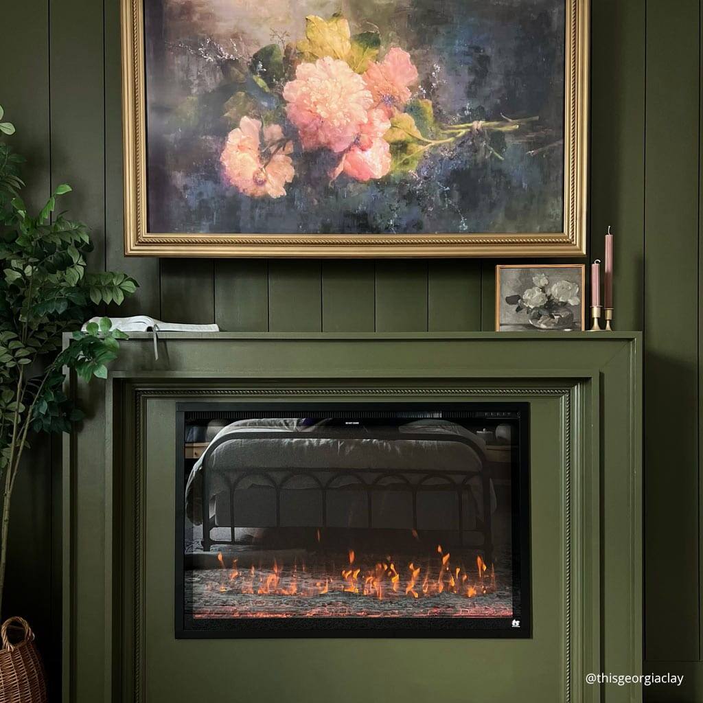 Alt View 2. Touchstone Home Products - 40 in. Wall Mounted Recessed Sideline Elite Forte Smart Electric Fireplace 1500W - Black.