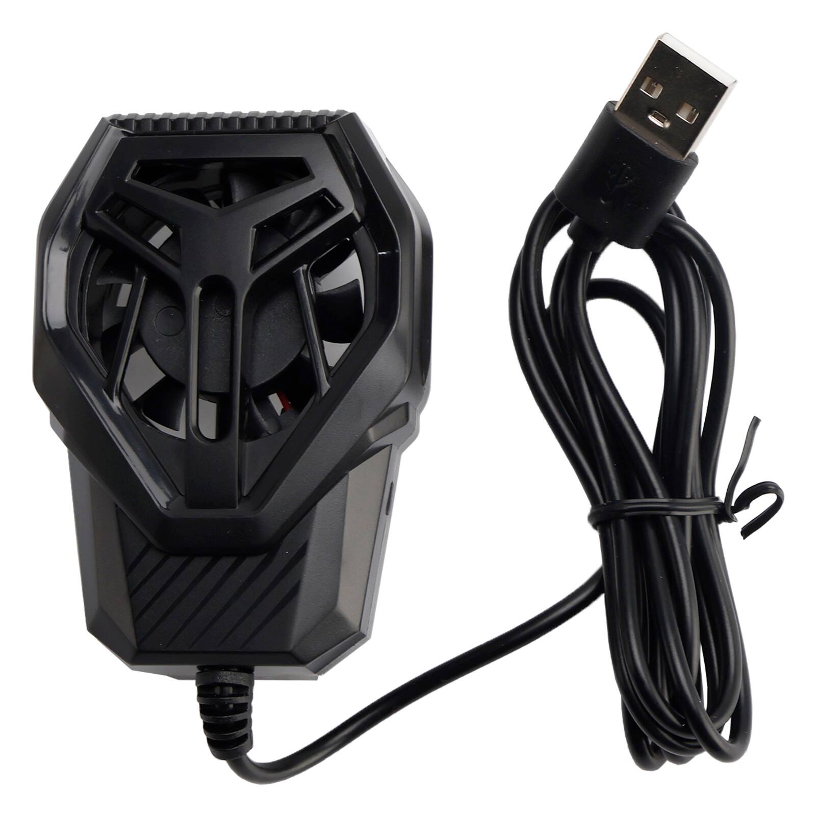 Angle. Topteng - Phone Cooler - Air Cooling Back Clip Heatsink, 54g Lightweight for Gaming/Live Stream, for iPhone/Samsung - Black.