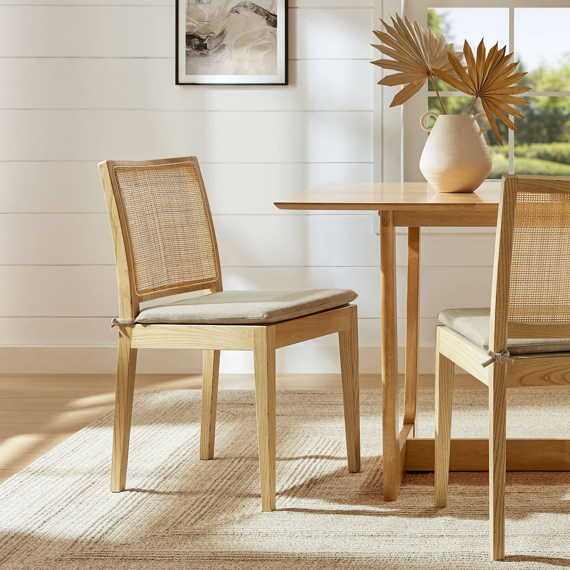 Ovard Wood and Rattan Dining Chair by Modway - Natural