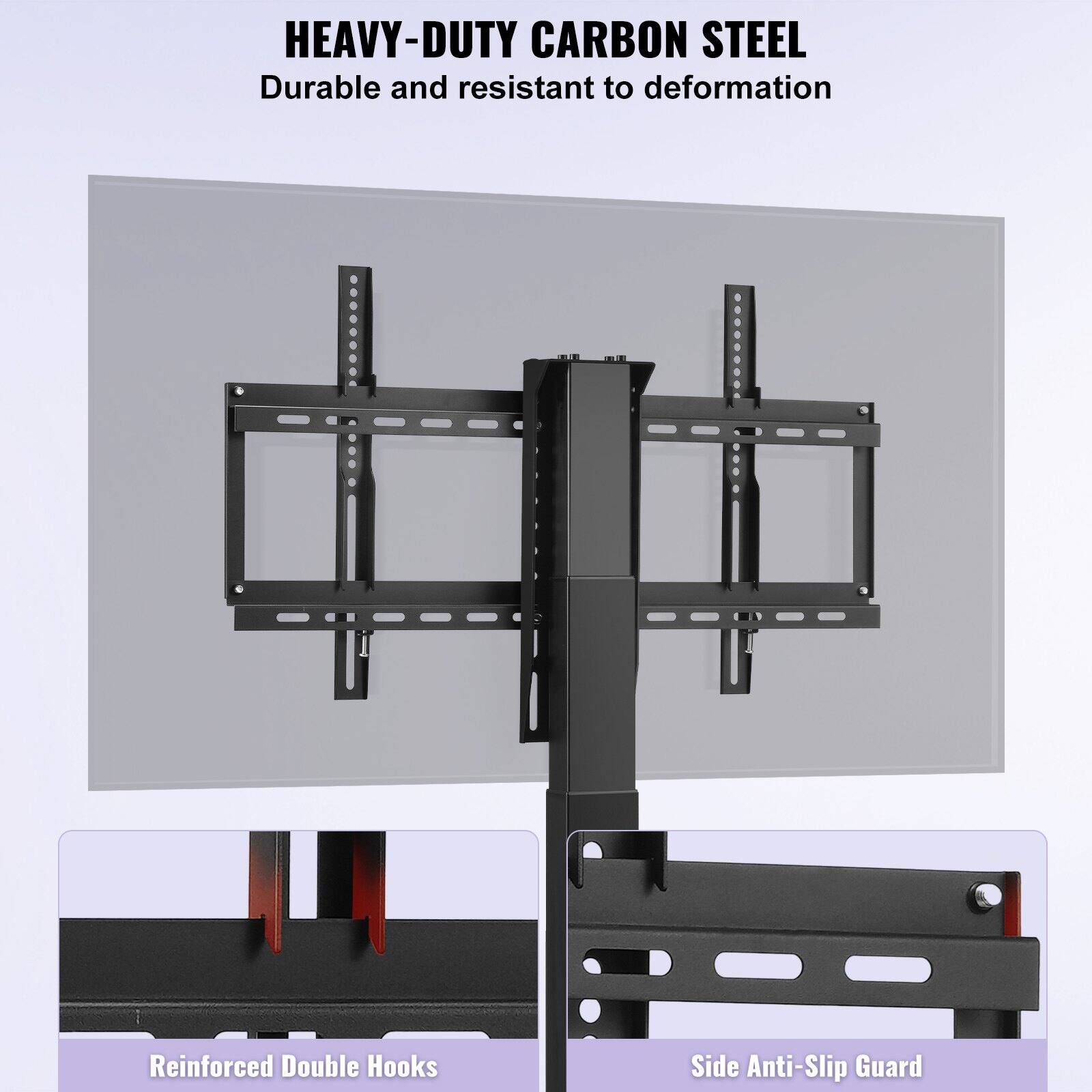 HEAVY-DUTY CARBON STEEL  
Durable and resistant to deformation  

Reinforced Double Hooks  

Side Anti-Slip Guard