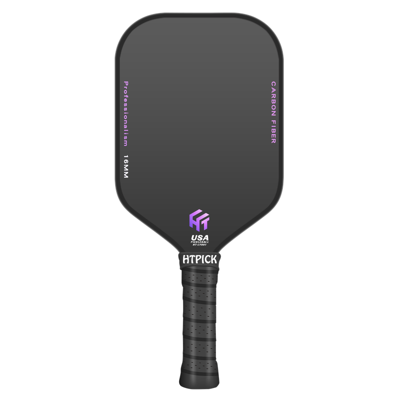 Aukfa - Carbon Fiber Pickleball Paddle – Cold Pressed, 16mm Polypropylene Core, Fabric Surface, Elongated Shape - Purple