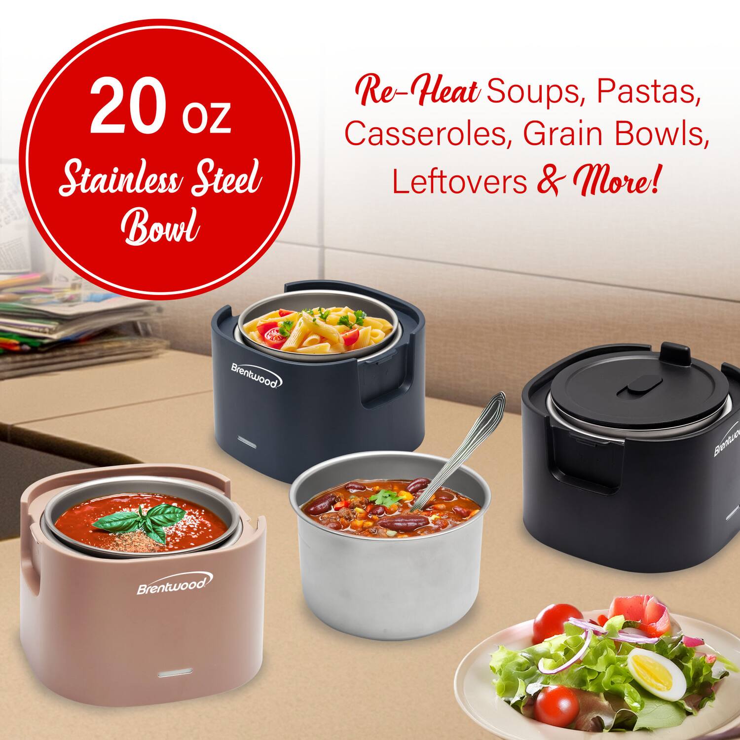 20 oz Stainless Steel Bowl

Re-Heat Soups, Pastas, Casseroles, Grain Bowls, Leftovers & More!