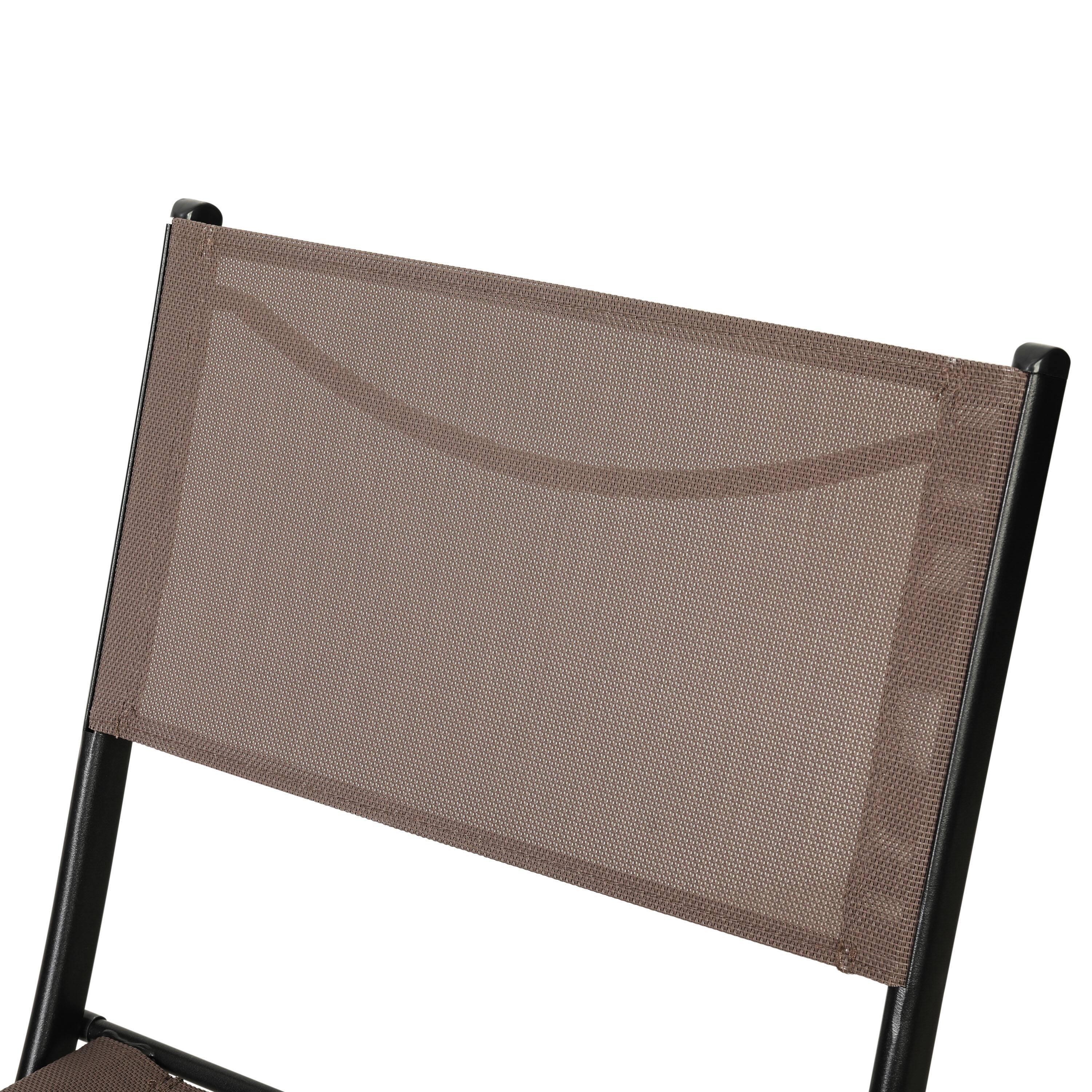 Alt View 10. Emma + Oliver - Bartlett Set of 2 Folding Chairs for Indoor/Outdoor Use with Flex Comfort Material and Steel Frames - Brown.