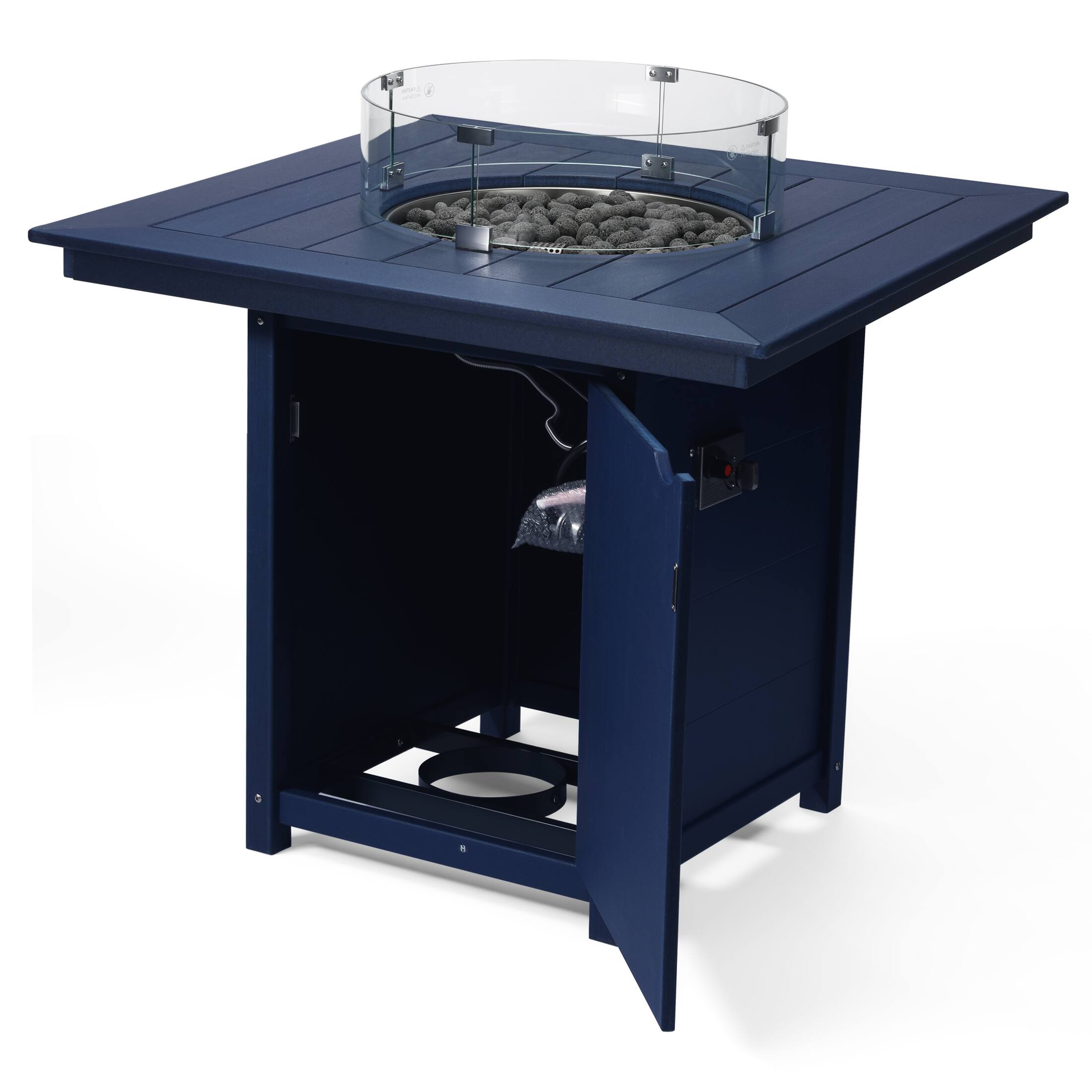 Left. WestinTrends - WestinTrends Helios 42" Modern Outdoor Patio Gas Propane Square Fire Pit Table.