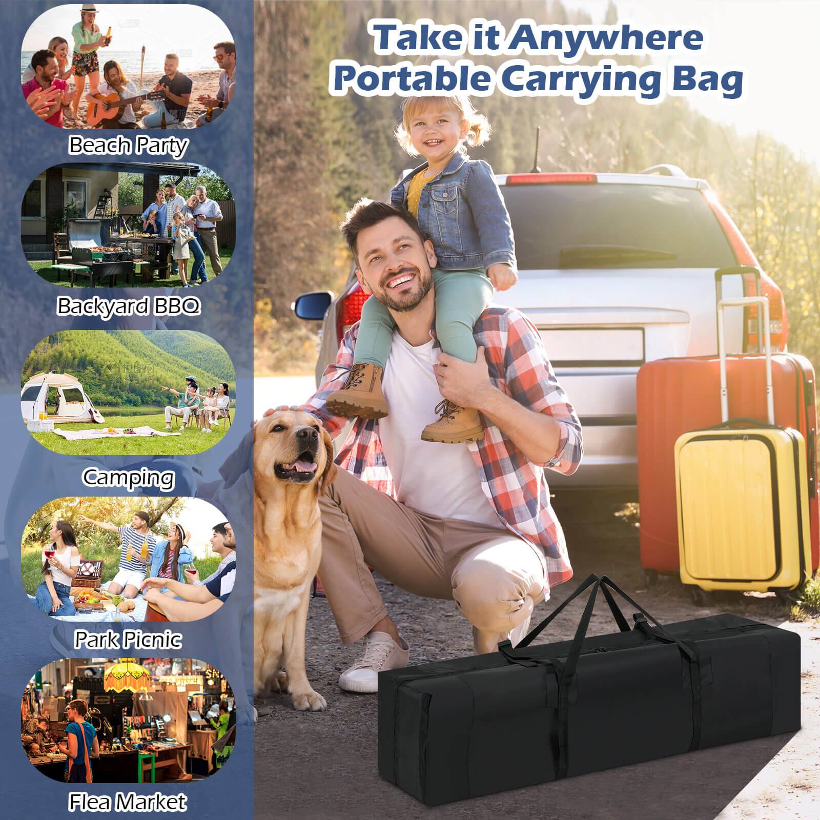 Take it Anywhere Portable Carrying Bag

- Beach Party
- Backyard BBQ
- Camping
- Park Picnic
- Flea Market
