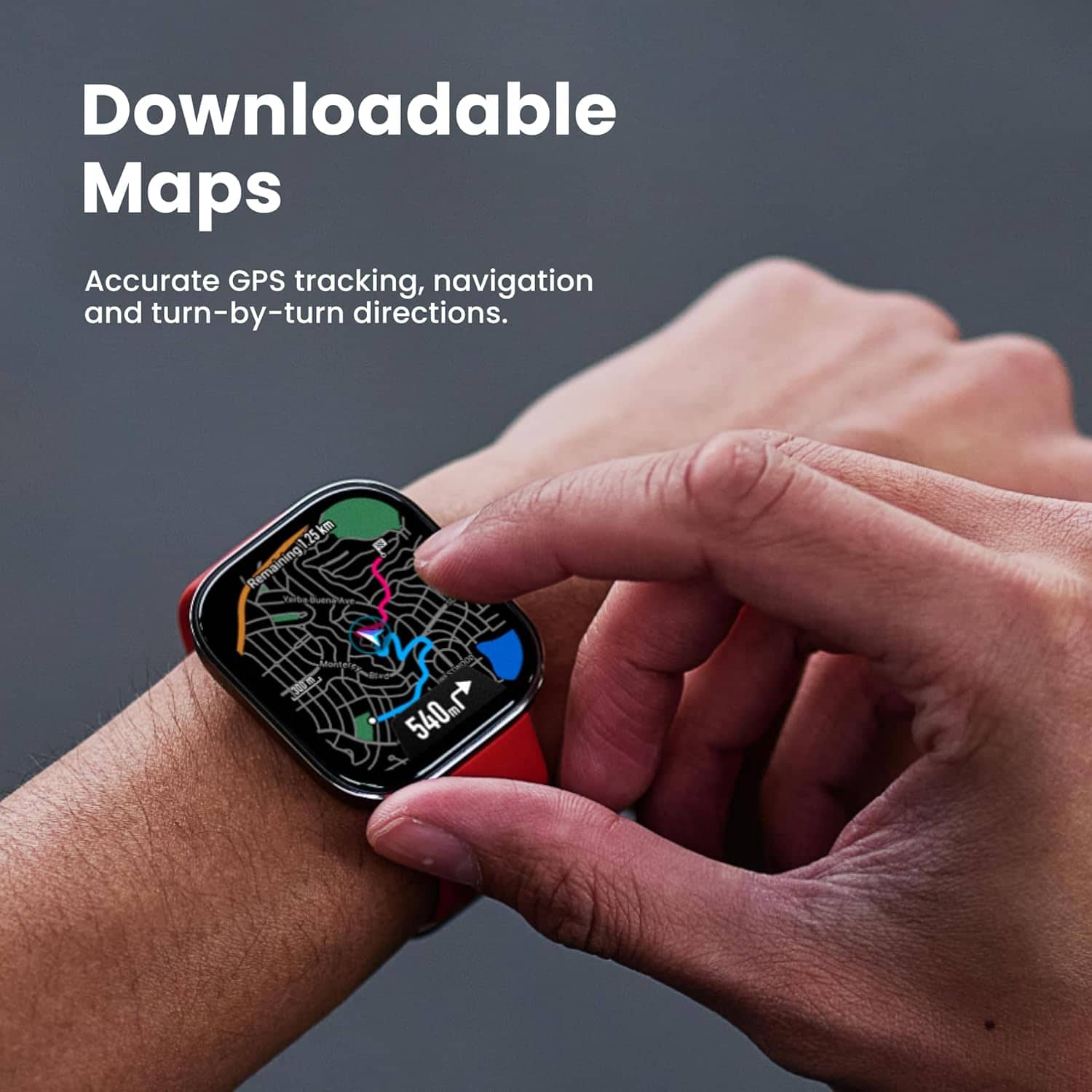 Downloadable Maps: Accurate GPS tracking, navigation, and turn-by-turn directions.