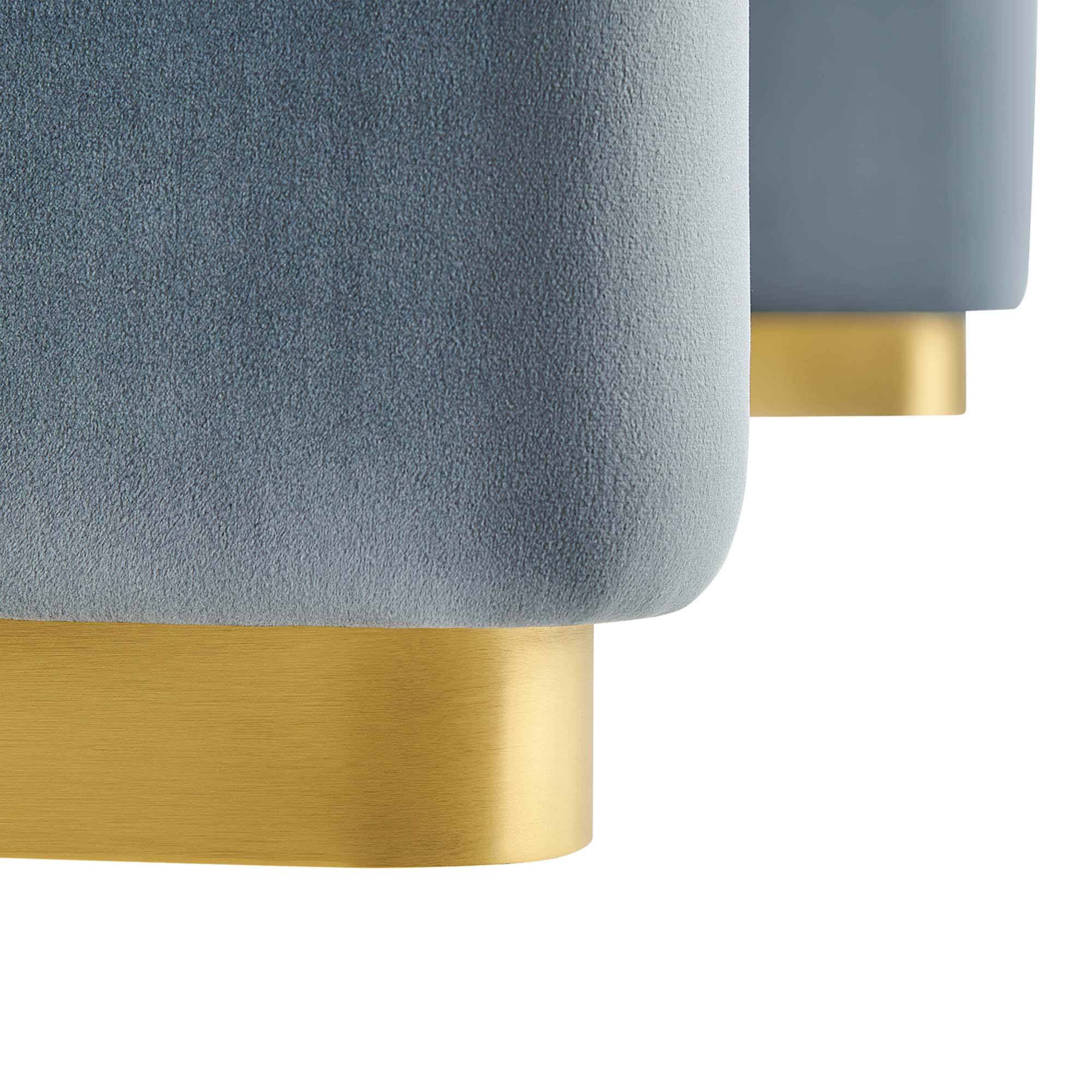 Alt View 6. Modway - Koda Performance Velvet Waterfall Ottoman by Modway - Brass Cadet Blue.