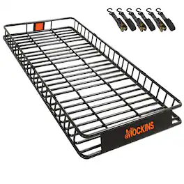 Mockins - 90 in. x 50 in. x 5 in. XXL Roof Rack Basket with Waterproof Ratchet Straps