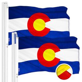 G128 - Colorado State Flag 3x5 ft 2-Pack Embroidered Polyester - Assorted Colors