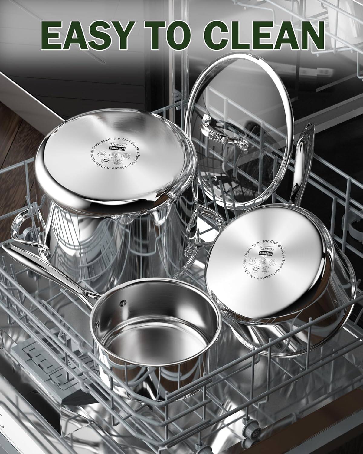 EASY TO CLEAN

Multi Ply Clad Grade Cooks Premium Standard Stainless Steel China 18-10 in Made