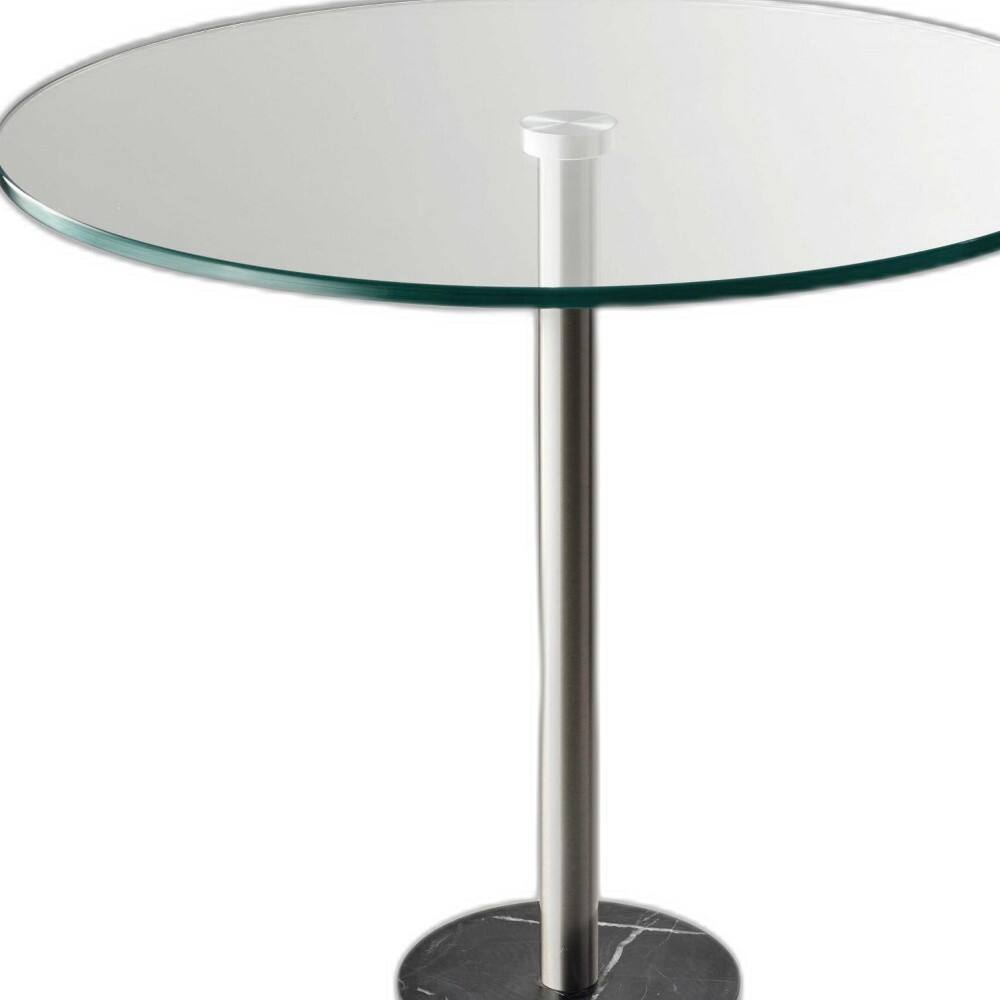 Back. Hivvago - Hivvago 21 Inch Glass Round End Table - Clear.