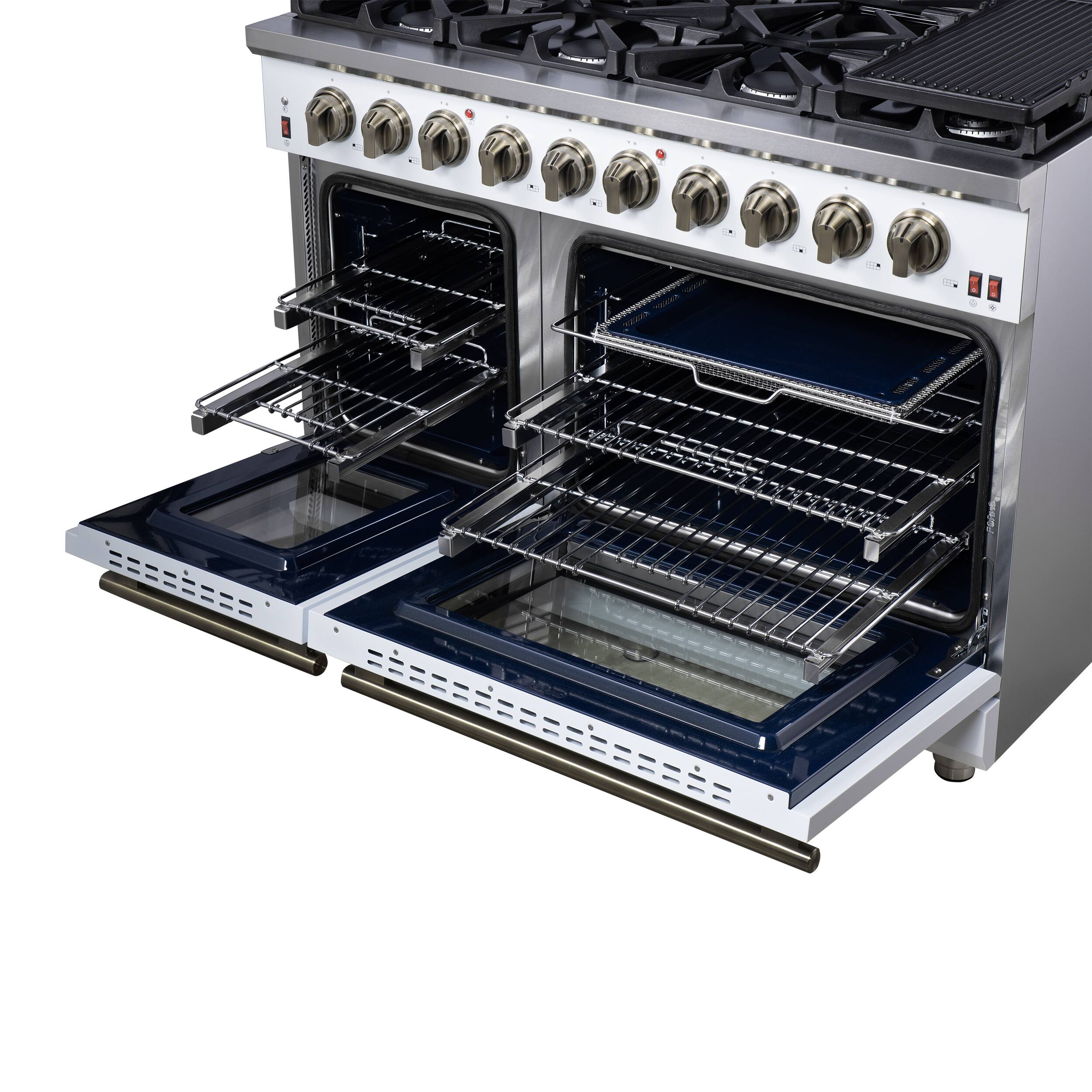 Alt View 14. Forno Appliances - Massimo 6.58 Cu. Ft. Freestanding True Convection Gas Range with Air Fryer Kit, Wok Support & Two Griddles - White.