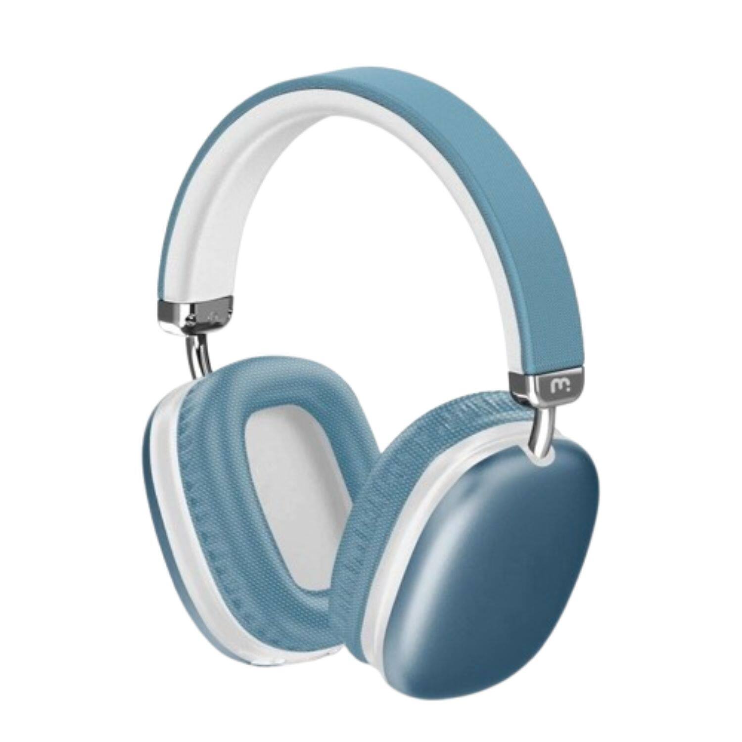 Front. Stock Preferred - Wireless Bluetooth 5.3 Over-Ear Sport Headphones with Mic - Blue.
