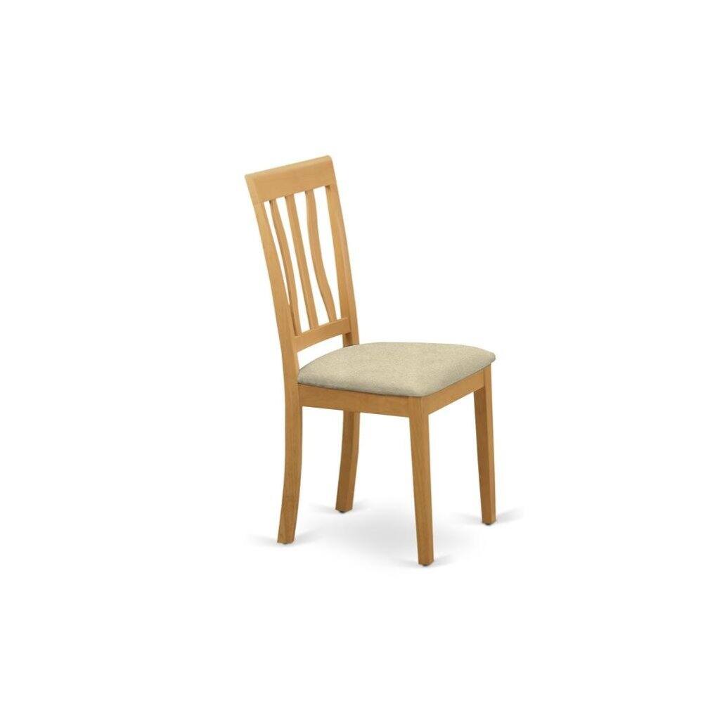 Angle. FurniFact - Elegant Wooden Dining Chairs – Cushion Seat Kitchen Chairs - Oak.