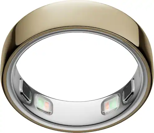 Front. Oura - Oura Ring 5 - Smart Ring - Size Before You Buy with OR5 Sizing Kit - Size 10 - Gold.