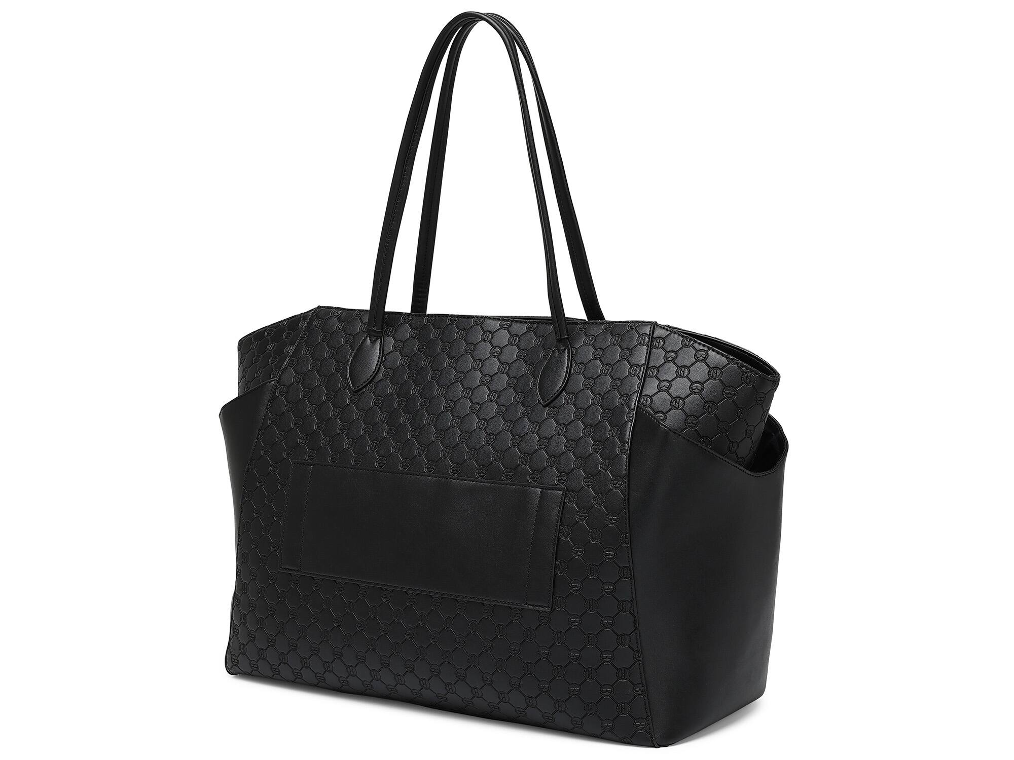 Alt View 4. Elle - ELLE Compass 32L Vegan Leather Monogram Weekender Duffel Bag | Black - Black.