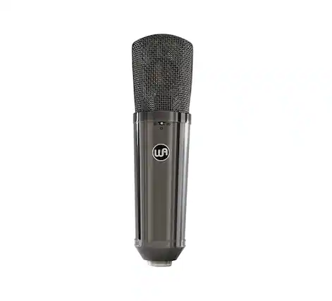 Front. Warm Audio - Large-Diaphragm Condenser Microphone with 3 Switchable Polar Pattern, Highpass Filter and Mic Mounts, Stereo Pair - Limited Titanium-Style Finish.