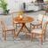 Back. Costway - 35.5 Inch Patio Wood Dining Table with Slatted Tabletop & Curved Legs for Backyard - Natural.