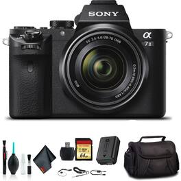 Sony - Alpha a7 II Mirrorless Camera with FE 28-70mm f/3.5-5.6 OSS Lens ILCE7M2K/B With Soft Bag, 64GB Memory Card, Card R - Black