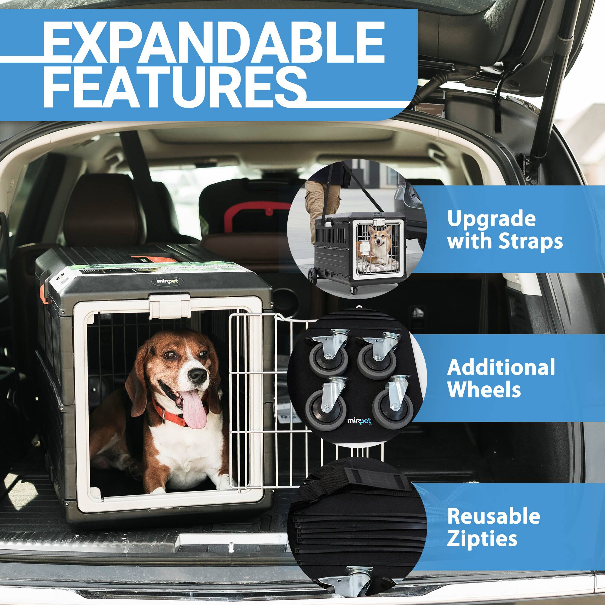 EXPANDABLE FEATURES

- Upgrade with Straps
- Additional Wheels
- Reusable Zip Ties
