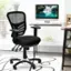Angle. Costway - 3-Paddle Mesh Computer Office Desk Chair with Adjustable Seat - Black.
