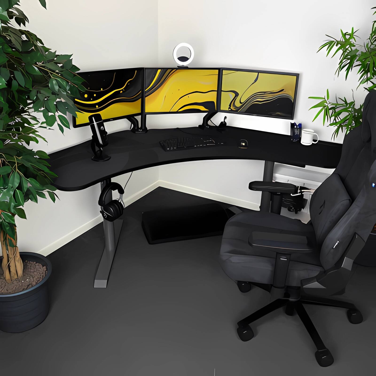 Left. Arozzi - Arozzi Arena Angelo Desk Pad - Gun Metal - Gun Metal.