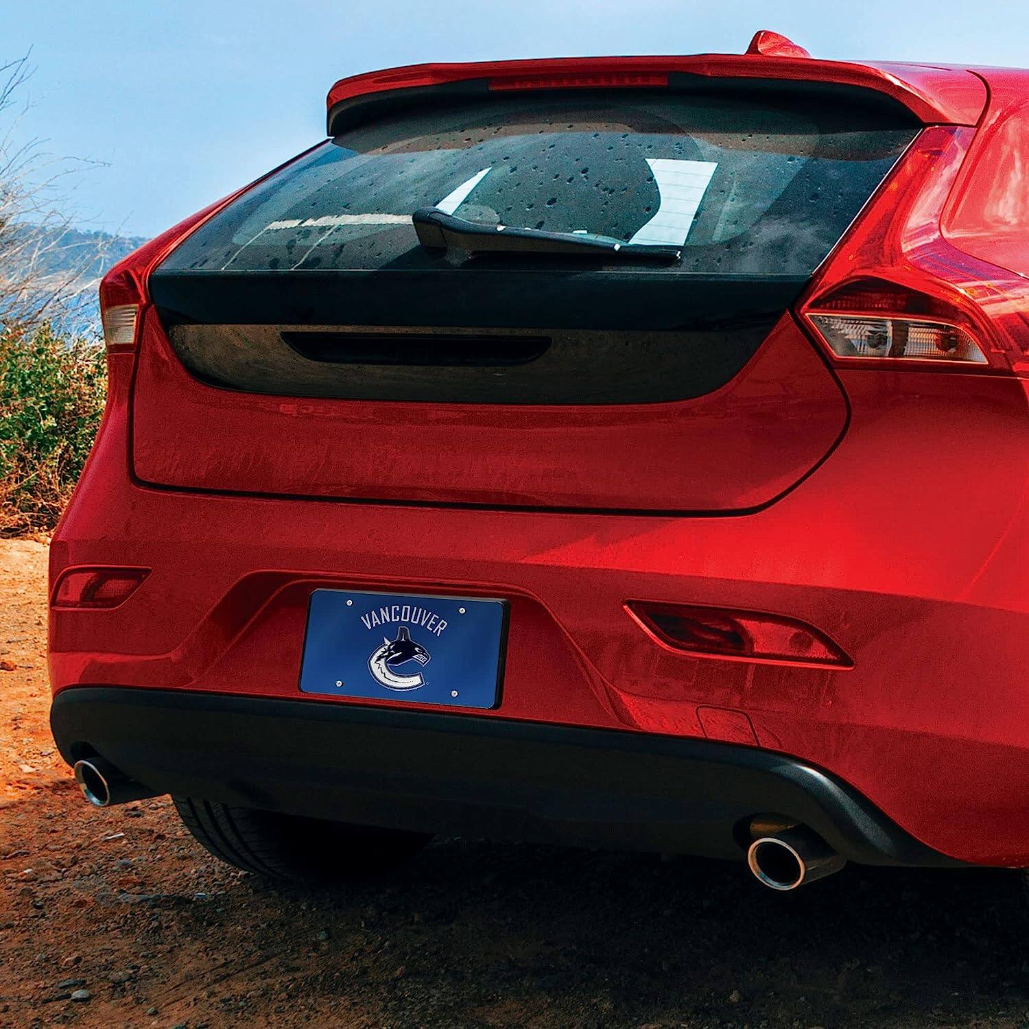 Alt View 2. Rico Industries - Vancouver Canucks NHL Logo Mirror Look LASER License Plate Auto Tag - Multi.