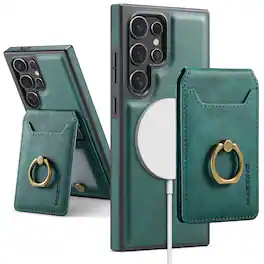 Dteck - for Samsung Galaxy S24 Ultra 2-in-1 Magnetic Detachable Wallet Case with RFID Blocking,PU Leather Shockproof Folio Cover - Green