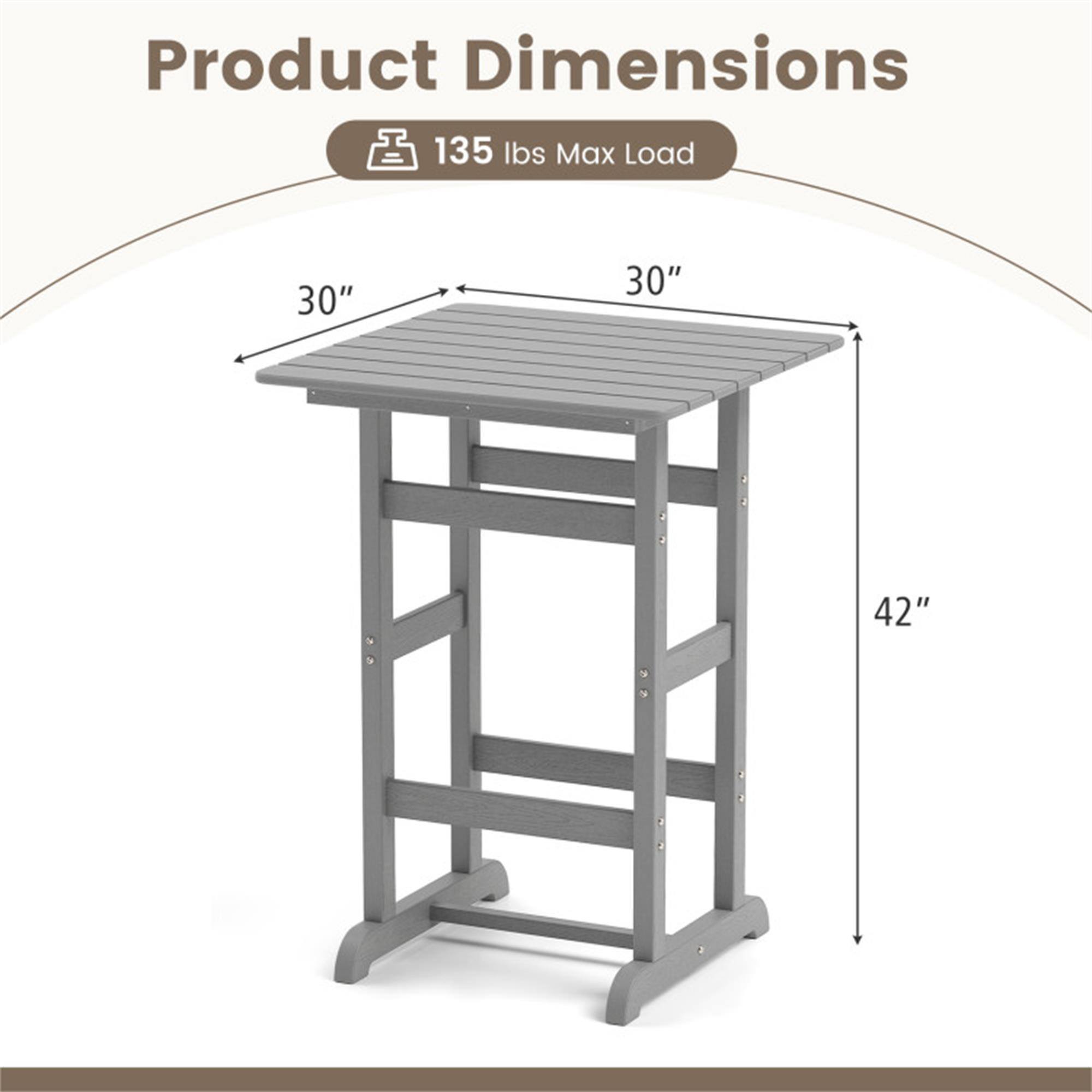 Product Dimensions  
135 lbs Max Load  
30" x 30" x 42"