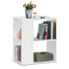 Costway - 2-Tier Side End Table Nightstand Bedside Sofa Table w/ Storage Shelves - White
