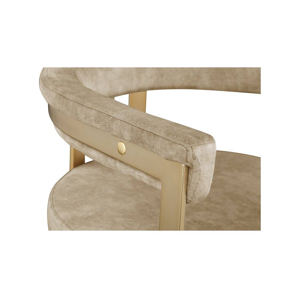 Alt View 3. Meridian Furniture - Marcello Beige Velvet Dining Chair, Set of 2 - Beige.