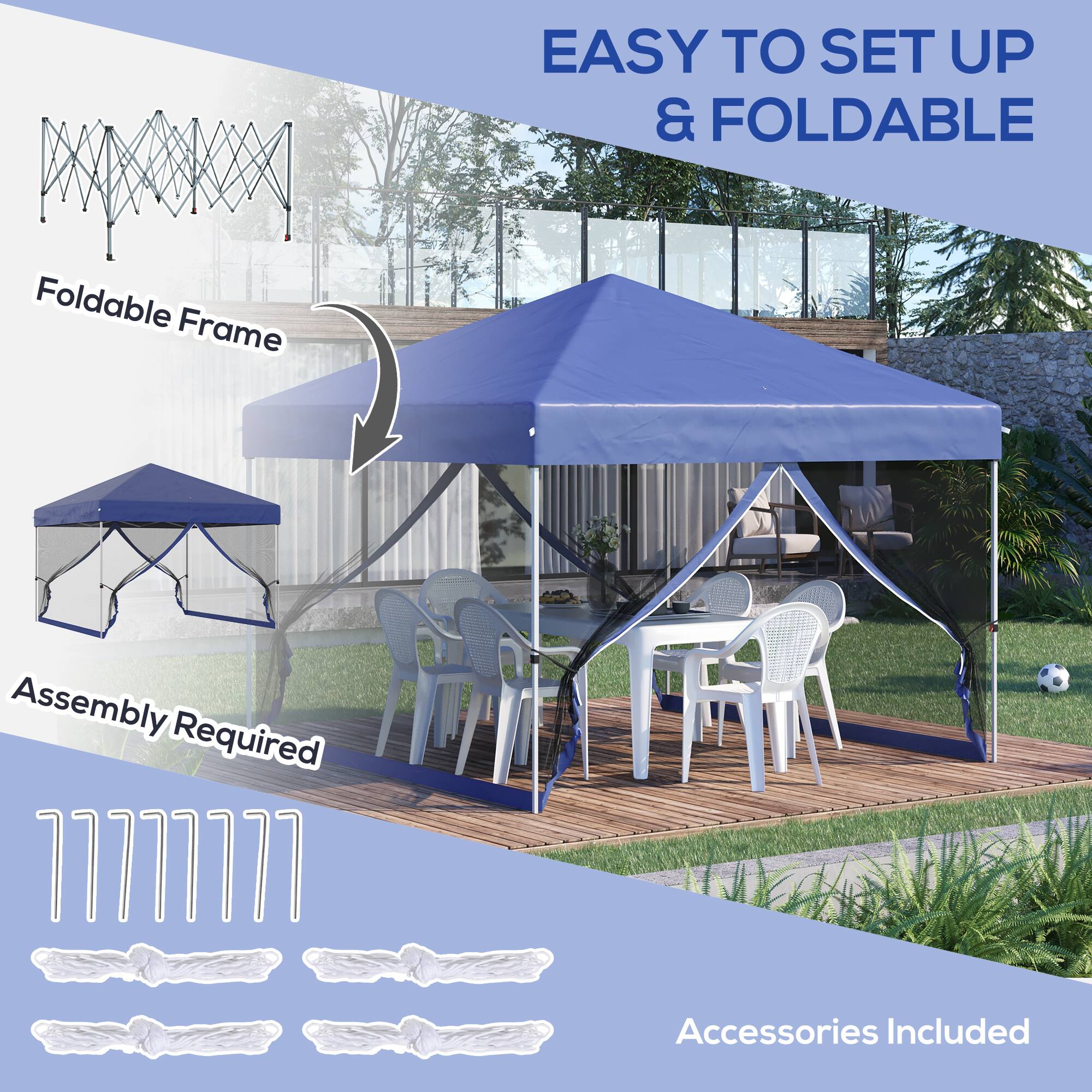 EASY TO SET UP & FOLDABLE
Foldable Frame
Assembly Required
Accessories Included
