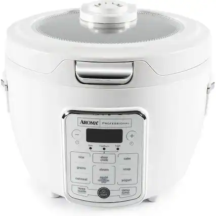 AROMA PROFESSIONAL
low medium high
rice slow cooker
grains steam
oatmeal saute simmer
cake soup
yogurt delay timer
keep warm start