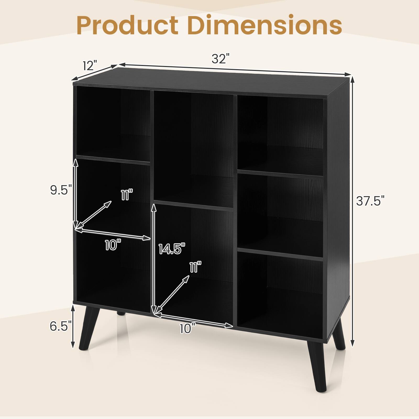 Product Dimensions: 12" x 32" x 9.5" x 11" x 37.5" x 10" x 14.5" x 11" x 6.5" x 10"